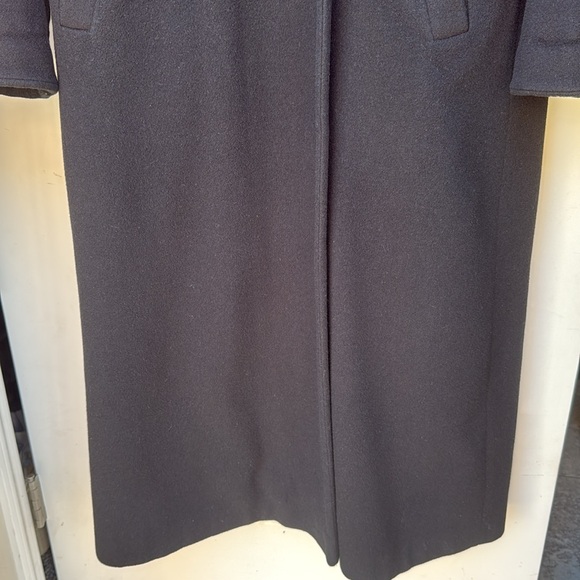 Anne Klein II Vintage Black Merino Wool and Angora Women’s Long Trench Pea Coat - Picture 10 of 16